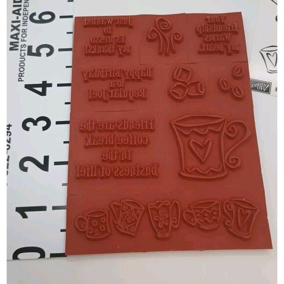 Stampin Up Espress Yourself Stamp Set Retired Coffee Cocoa - Picture 4 of 4